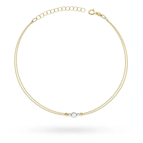 Złota bransoletka z brylantami 0,13ct B0003