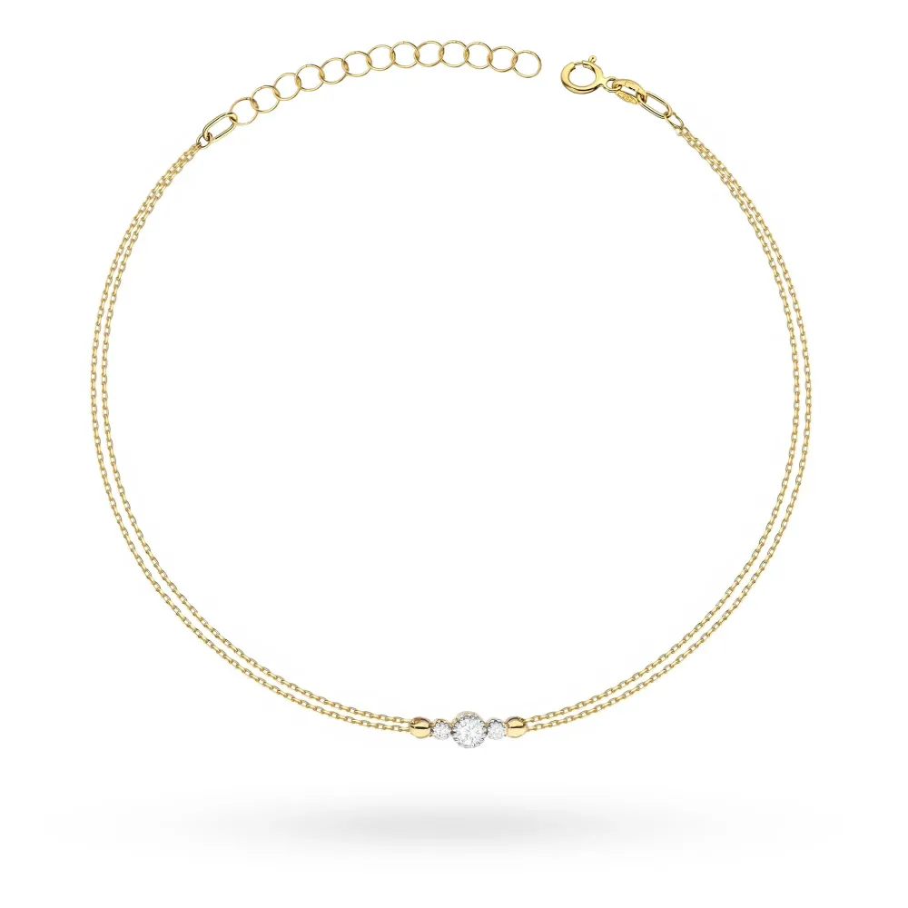 Złota bransoletka z brylantami 0,13ct B0003