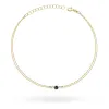 Złota bransoletka z czarnym diamentem 0,12ct i brylantami  0,029ct B0003