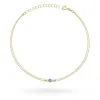 Złota bransoletka z tanzanitem 0,15ct i brylantami 0,029ct B0005