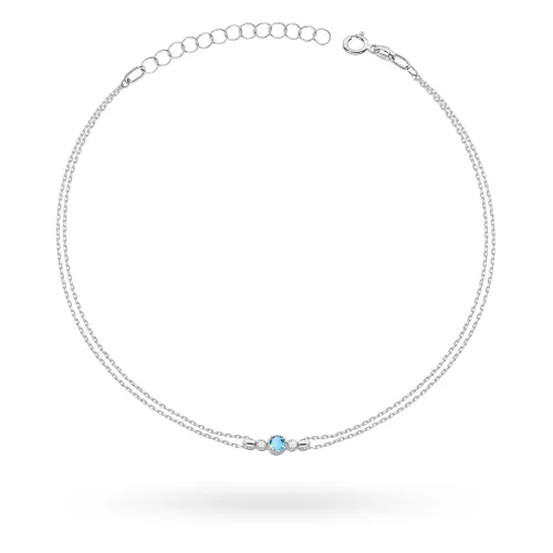 Złota bransoletka z topazem 0,15ct i brylantami 0,029ct B0005