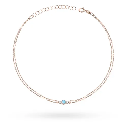 Złota bransoletka z topazem 0,15ct i brylantami 0,029ct B0005