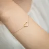 Złota bransoletka celebrytka serce z brylantami 0,015 ct B0008
