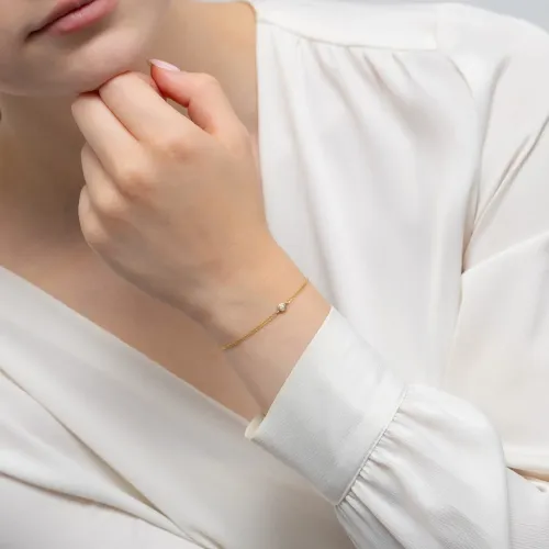 Złota bransoletka z brylantem 0,02ct B0038