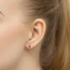 Złote kolczyki z różowym topazem 1,00ct  i brylantami 0,029ct K0001