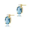 Złote kolczyki z topazem london blue 1,00ct i brylantami 0,029ct K0001