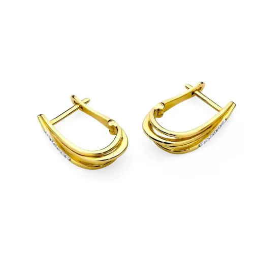 Złote kolczyki z brylantami 0,06ct K0005
