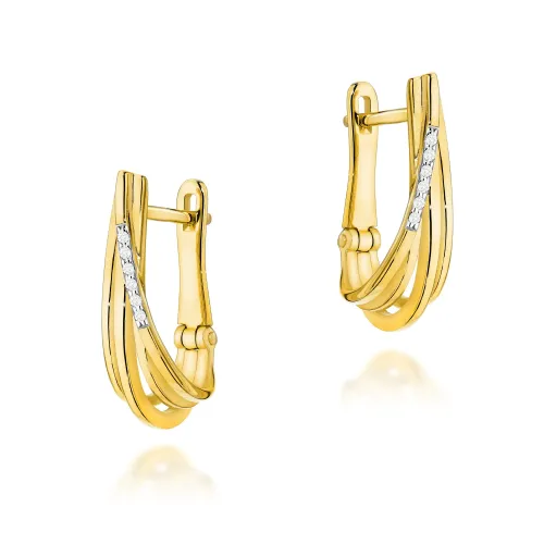 Złote kolczyki z brylantami 0,06ct K0005