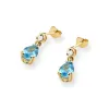 Złote kolczyki z topazem 1,8ct i brylantami 0,04ct K0006