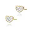 Złote kolczyki serduszka z brylantami 0,172ct K0021