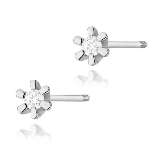 Złote kolczyki z brylantami 0,02ct K0029