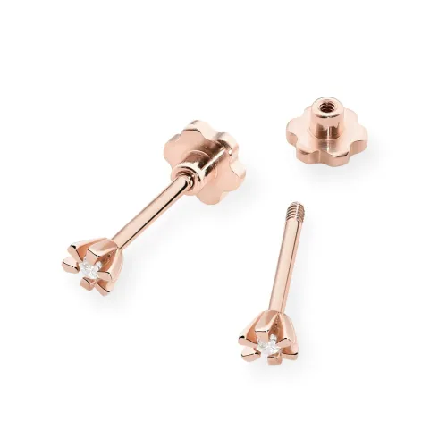 Złote kolczyki z brylantami 0,02ct K0029