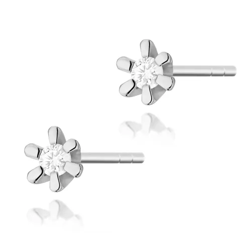 Złote kolczyki z brylantami 0,02ct K0029