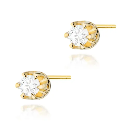 Złote kolczyki z brylantami 0,16ct K0032