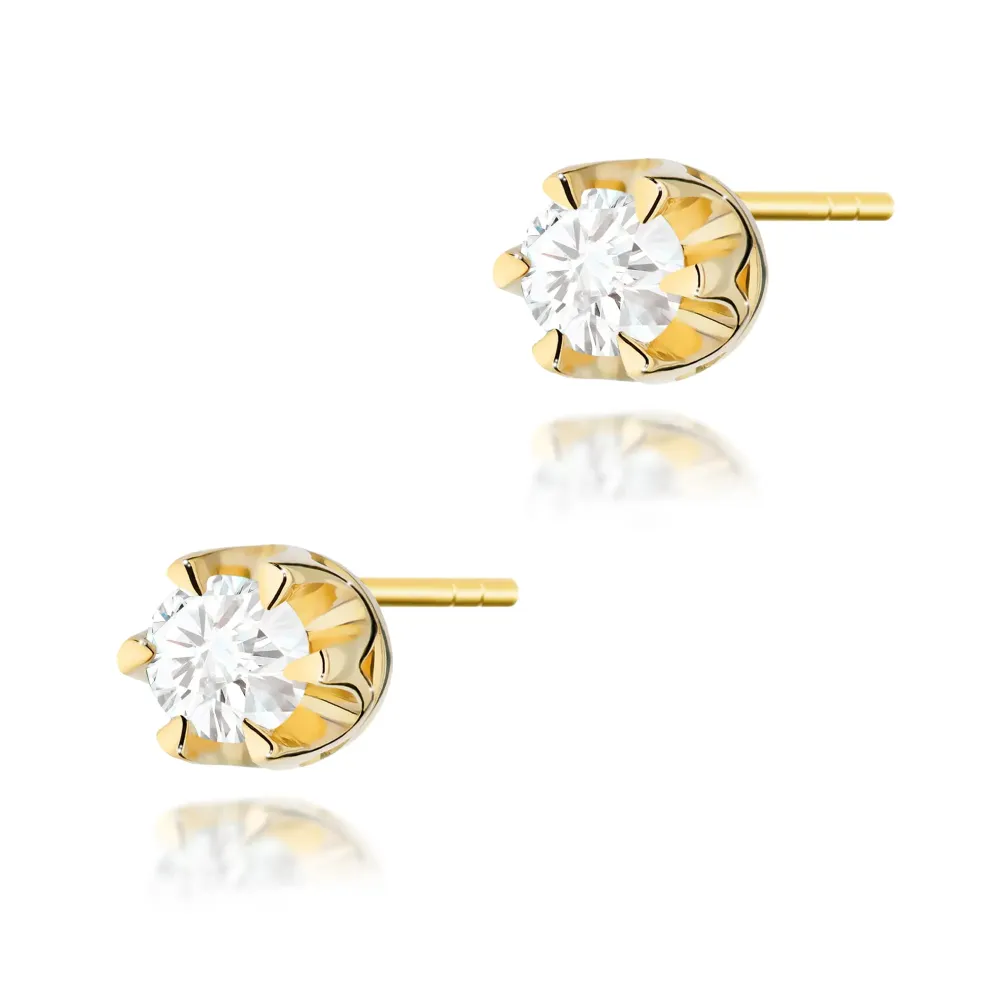 Złote kolczyki z brylantami 0,24ct K0032