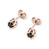 Złote kolczyki z czarnym diamentem 0,24ct K0032