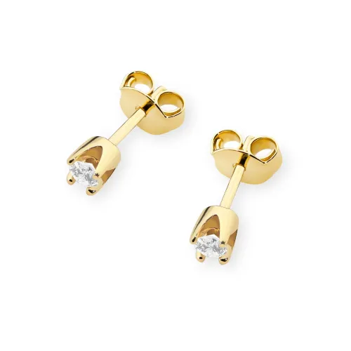 Złote kolczyki z brylantami 0,16ct K0034