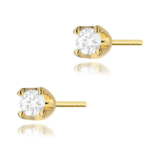 Złote kolczyki z brylantami 0,16ct K0034