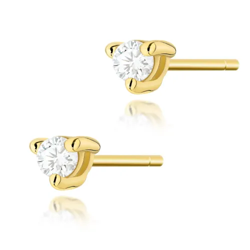 Złote kolczyki z brylantami 0,08ct K0035