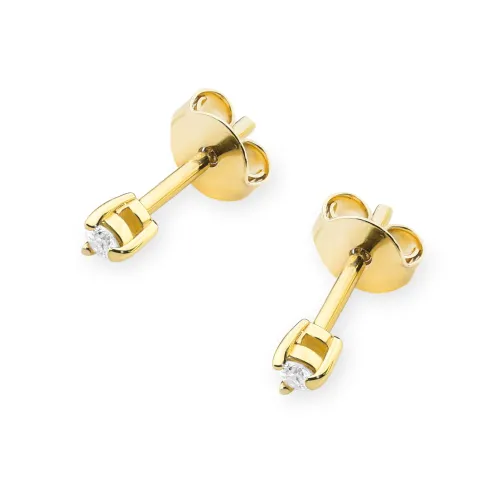 Złote kolczyki z brylantami 0,08ct K0035