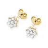 Złote kolczyki gwiazdki z brylantami 0,12ct K0039