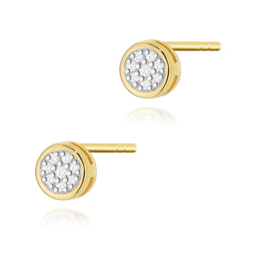 Złote kolczyki kółeczka z brylantami 0,08ct K0041