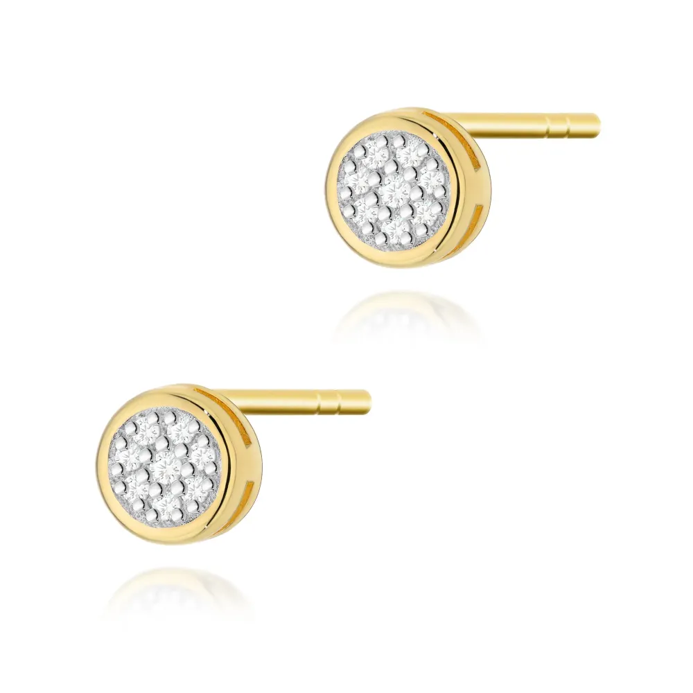 Złote kolczyki kółeczka z brylantami 0,08ct K0041