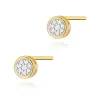 Złote kolczyki kółeczka z brylantami 0,08ct K0041
