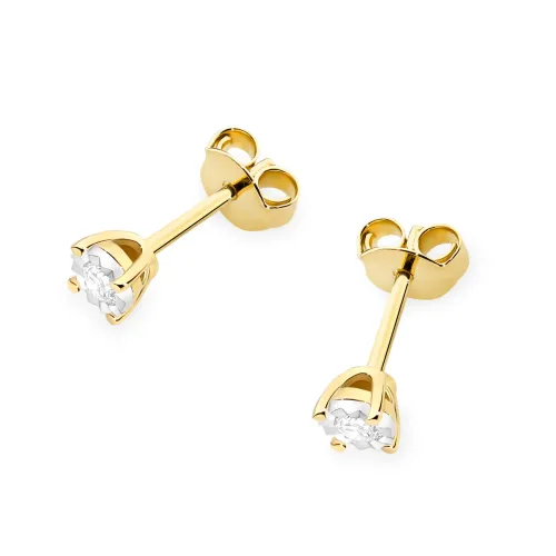 Złote kolczyki z brylantami 0,16ct K0058