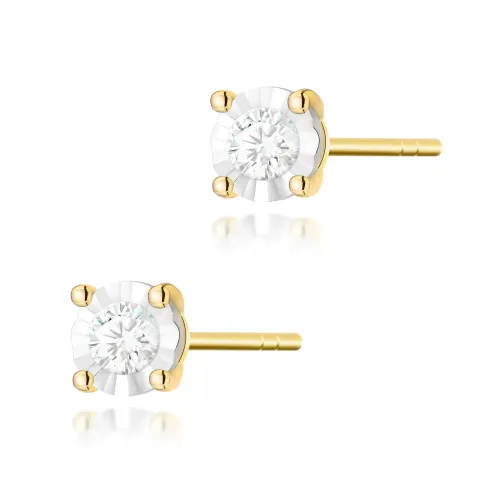 Złote kolczyki z brylantami 0,16ct K0058