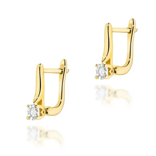 Złote kolczyki z brylantami 0,06ct K0065
