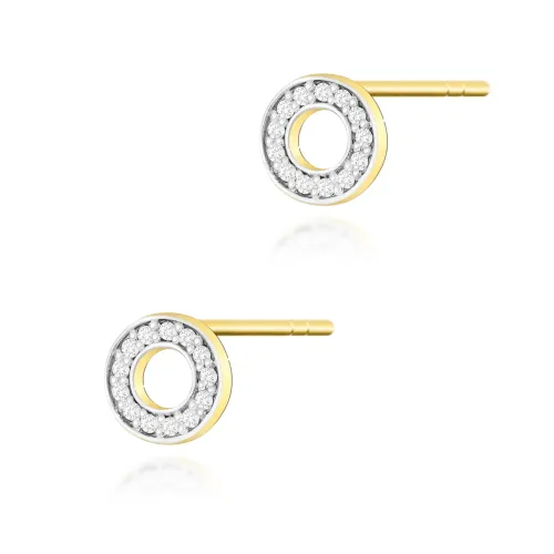 Złote kolczyki kółeczka z brylantami 0,13ct K0070
