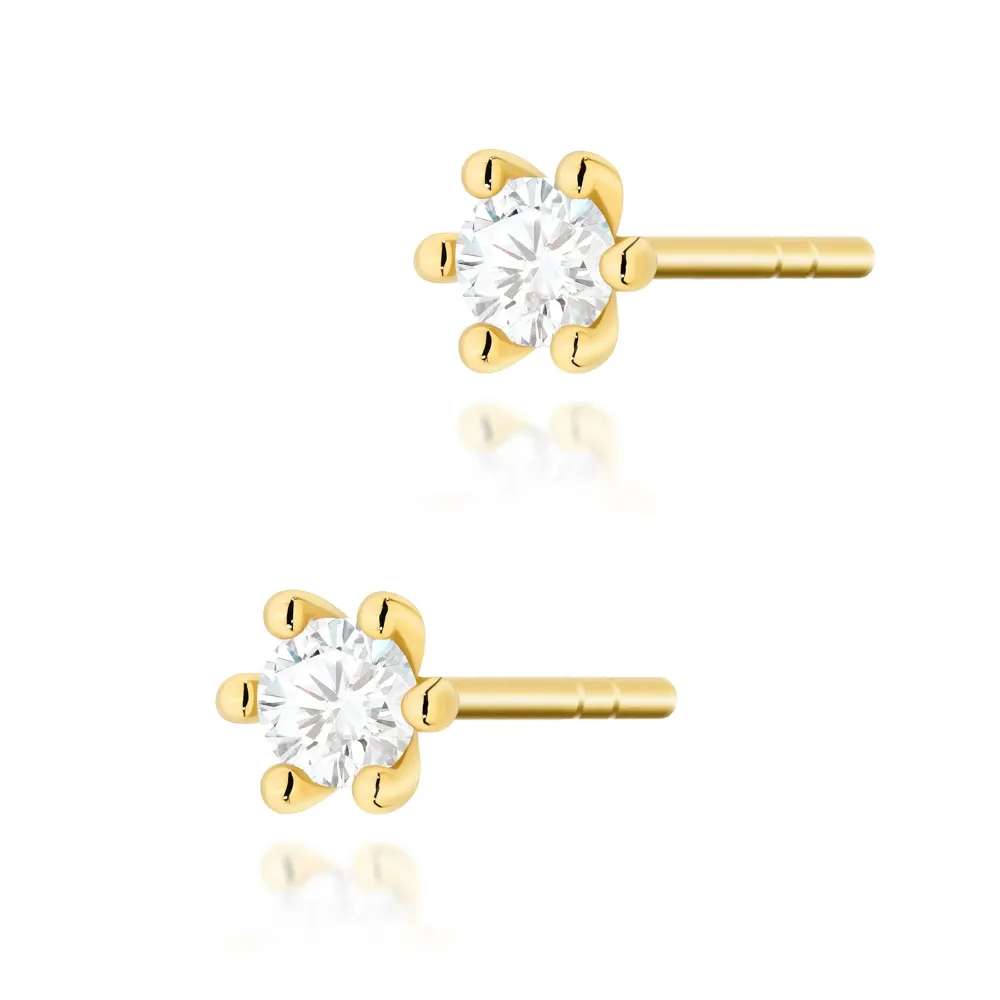 Złote kolczyki z brylantami 0,16ct K0222