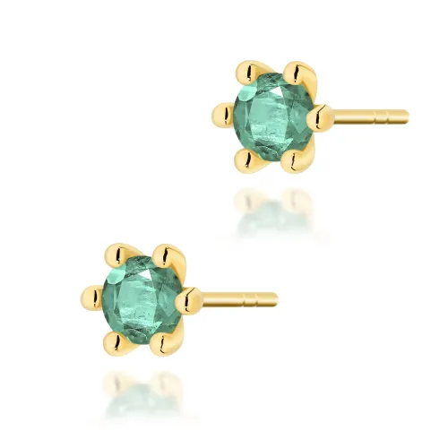Złote kolczyki ze szmaragdem 0,60ct K0222