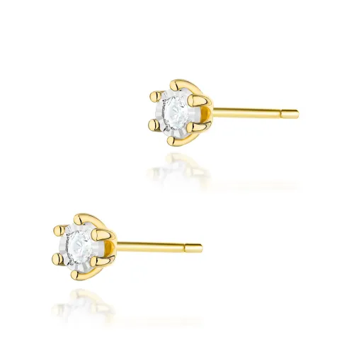 Złote kolczyki z brylantami 0,16ct K0222