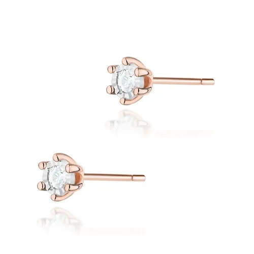 Złote kolczyki z brylantami 0,16ct K0222