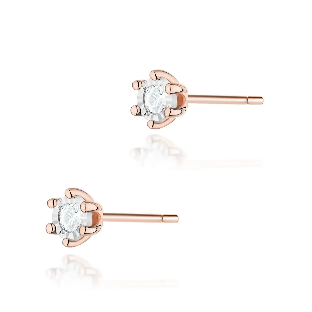 Złote kolczyki z brylantami 0,16ct K0222