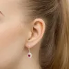 Złote kolczyki z rubinem 1,20ct i brylantami 0,442ct K0303