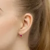 Złote kolczyki z rubinem 2,00ct i brylantami 0,052ct K0308