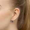 Złote kolczyki z szafirem 1,80ct i brylantami 0,052ct K0308