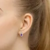 Złote kolczyki z ametystem 0,80ct i brylantami 0,19ct K0312