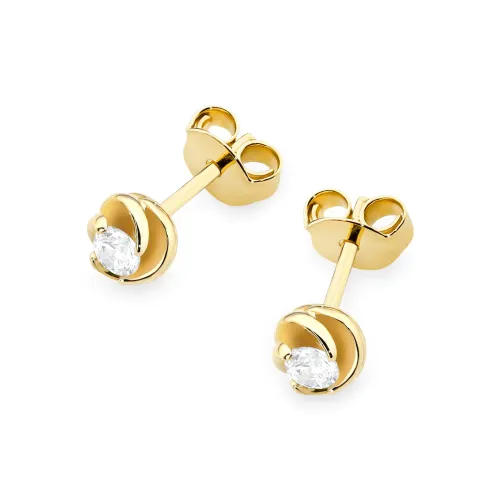 Złote kolczyki z brylantami 0,16ct K0329