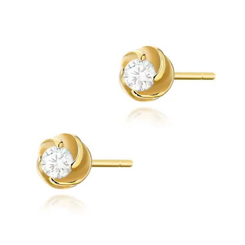 Złote kolczyki z brylantami 0,16ct K0329