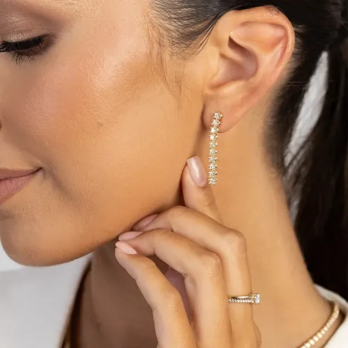 Złote kolczyki z diamentami laboratoryjnymi 0,80ct K0330