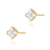 Złote kolczyki kwadraty z brylantami 0,16ct K0402