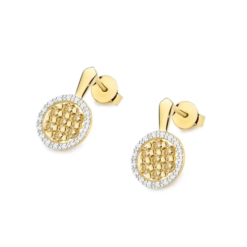 Złote kolczyki z brązowymi brylantami 0,70ct K0440