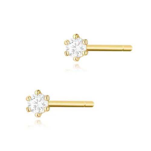 Złote kolczyki z brylantami 0,08ct K0501