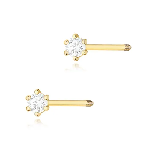 Złote kolczyki z brylantami 0,08ct K0501
