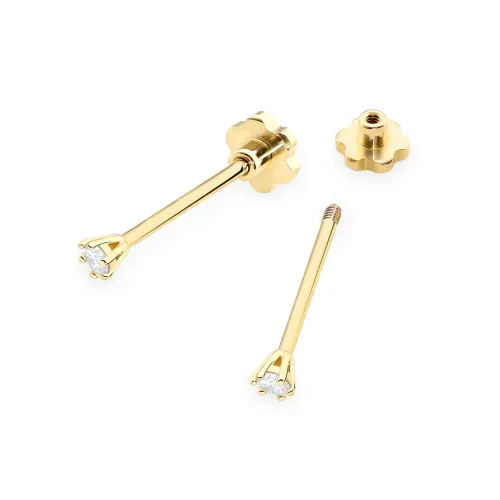 Złote kolczyki z brylantami 0,08ct K0501