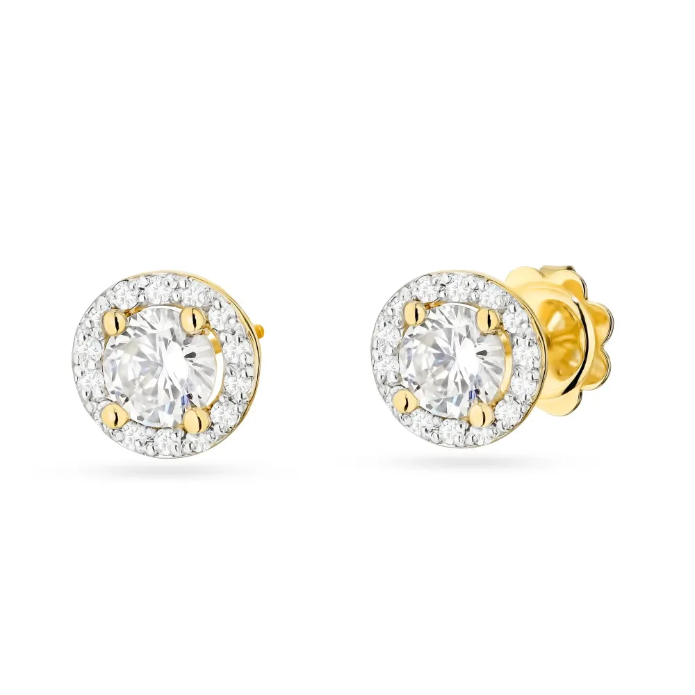 Złote kolczyki z diamentami laboratoryjnymi 1,241ct K0509